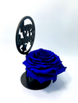 HAPPY BIRTHDAY stand with BLUE FOREVER ROSE