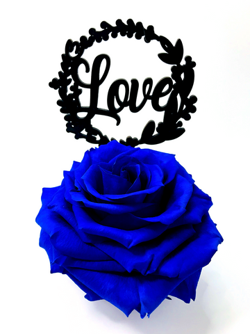 LOVE stand with BLUE FOREVER ROSE