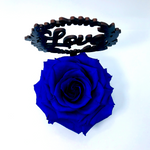 LOVE stand with BLUE FOREVER ROSE