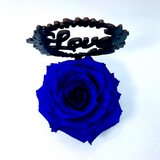 LOVE stand with BLUE FOREVER ROSE