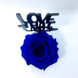 LOVE THAT LASTS stand with BLUE FOREVER ROSE