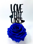 LOVE THAT LASTS stand with BLUE FOREVER ROSE