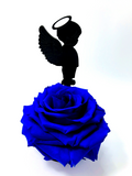 STANDING ANGEL stand with BLUE FOREVER ROSE