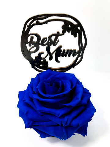 BEST MUM stand with BLUE FOREVER ROSE