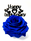 HAPPY ANNIVERSARY stand with BLUE FOREVER ROSE