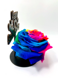 HAPPY ANNIVERSARY stand with MULTICOLOUR FOREVER ROSE