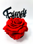 FRIENDS FOREVER stand with RED FOREVER ROSE