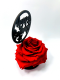 HAPPY BIRTHDAY stand with RED FOREVER ROSE