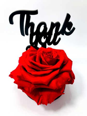 THANK YOU stand with RED FOREVER ROSE