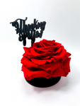 THINKING OF YOU stand with RED FOREVER ROSE