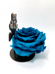 HAPPY ANNIVERSARY stand with TURQUOISE FOREVER ROSE