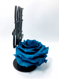 LOVE THAT LASTS stand with TURQUOISE FOREVER ROSE