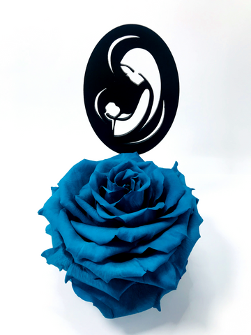 MARY stand with TURQUOISE FOREVER ROSE