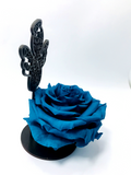 PRAYER ANGEL stand with TURQUOISE FOREVER ROSE