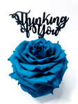 THINKING OF YOU stand with TURQUOISE FOREVER ROSE