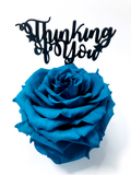 THINKING OF YOU stand with TURQUOISE FOREVER ROSE