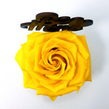 BE MINE stand with YELLOW FOREVER ROSE