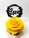 LOVE stand with YELLOW FOREVER ROSE