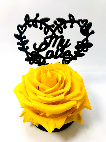 MY LOVE stand with YELLOW FOREVER ROSE
